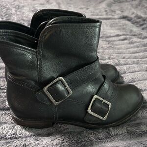 Black Leather Ankle Boots